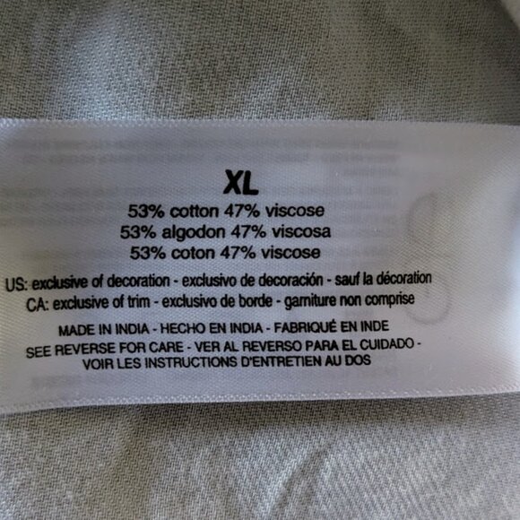 Gloria Vanderbilt Womens Oversized Button Front Shirt White Size XL - Picture 6 of 6